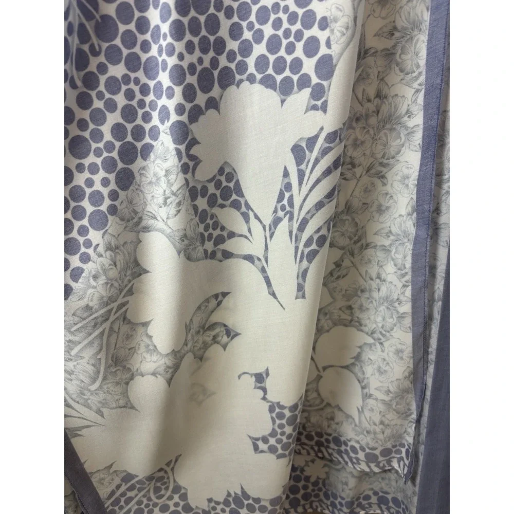 Floral Kimono Cover Up Blue White One Size Lightweight NWT